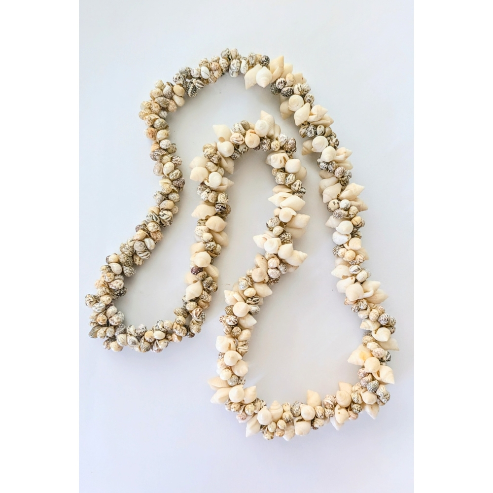 Vintage Ni'ihau Momi Kahelelani 2 Strand Twist Lei Necklace 1960's 30"